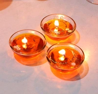 iHandikart Handicrafts Handmade wax Tealight Candles (Smokeless, Set of 6) - Orange, Wax, Pack of  6